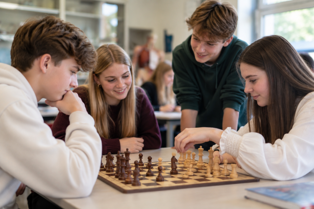 Schaakles na herfstvakantie bij Pallas Athene College